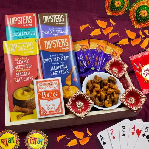 Luscious Diwali Night Combo with Dipsters Assortment n Cards
