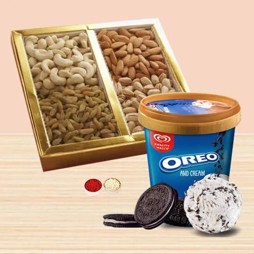 Yummy Kwality Walls Oreo Chocolate Ice Cream with Assorted Dry Fruits