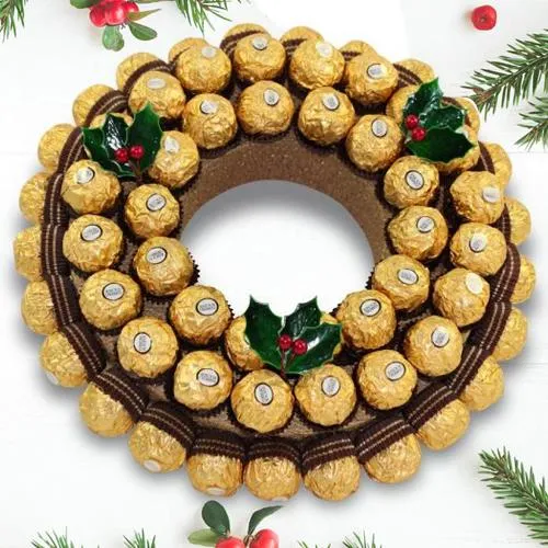Crunchy Ferrero Rocher Wreath for Xmas