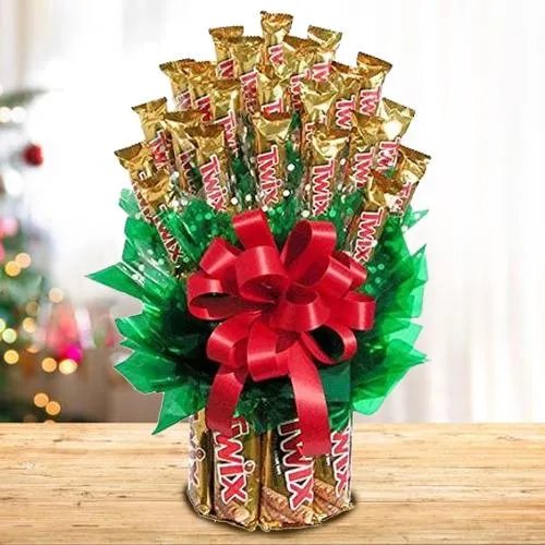 Ambrosial Imported Twix Chocolates Arrangement for Christmas