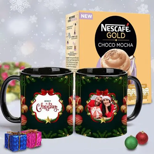 Ravishing Personalized Gift of X-mas Magic Mug with Nescafe Mocha