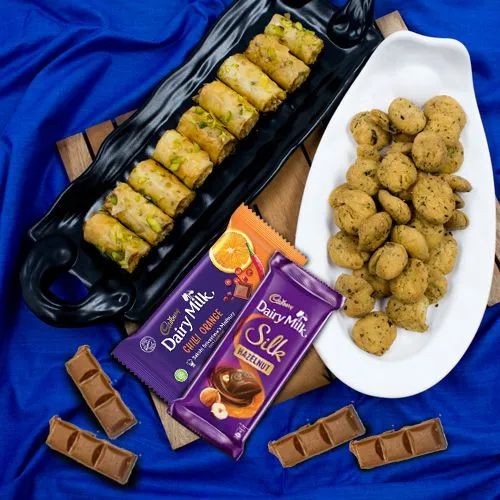 Yummy Roll Baklava with Cadbury Chocolates n Haldiram Snacks