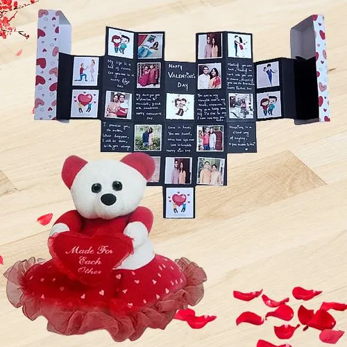 Lovely Pop Out Heart Personalized Card with a Hearty Teddy