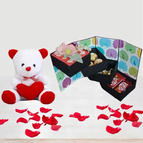 Remarkable 4 Layer Stepper Box and a Love Teddy with Heart Combo