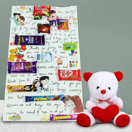 Cool Chocolate Message Card and a Teddy with Heart