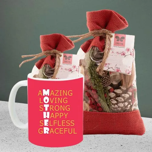 Stylish Moms Day Personalized Photo Coffee Mug with Cherry Blossoms Potpourri