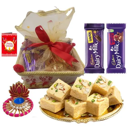 Yummy Sweets n Chocolates Combo with Lotus Tea Lights