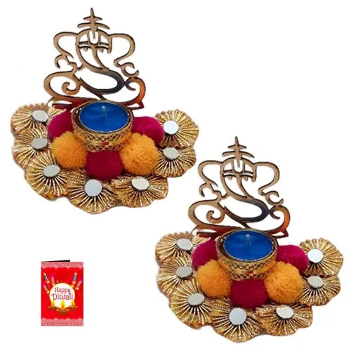 Projecting Ganesh Light Diya Set