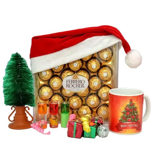 Stunning Gift Set of Christmas Decors with Mug N Ferrero Rocher