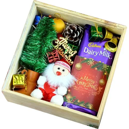 Remarkable Box of Cadbury Chocolates with Santa N Christmas Decorative
