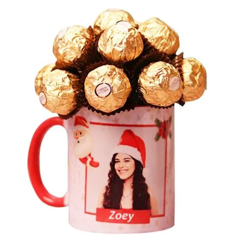 Yummy Ferrero Rocher with Personalized Santa Coffee Mug