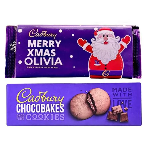 Personalized X-Mas Wish Couple Cadbury Choco n Cookie