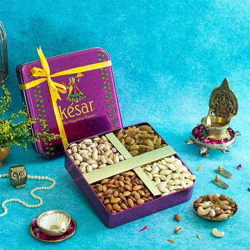 Diwali Nut Treasures In A Tin Box