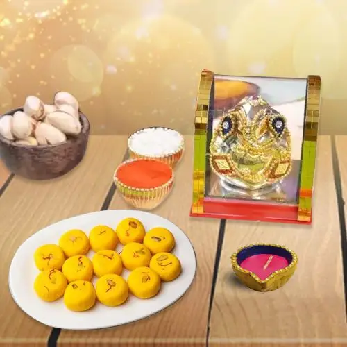 Diya, Peda, Ganesha Gift Set