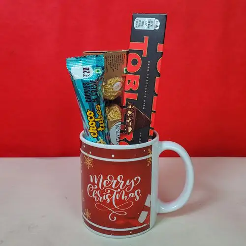Christmas Mug N Chocolates Elegance Hamper