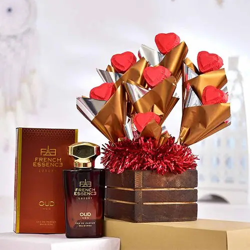 Wholesome Chocolates Arrangement N Mens Parfum Gift Set
