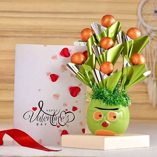 Valentine Special Chocolates Pot Arrangement