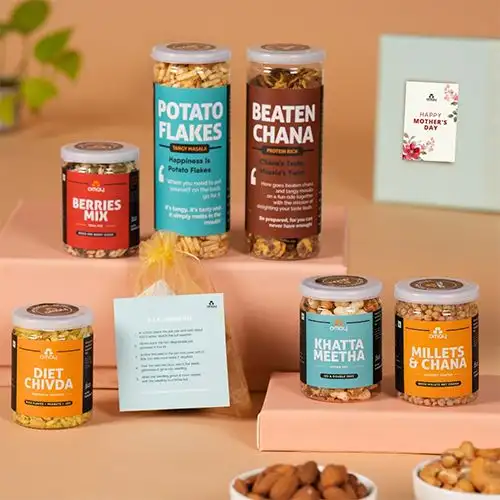 Mothers Day Snacks Gift Box N DIY Grow Kit Combo