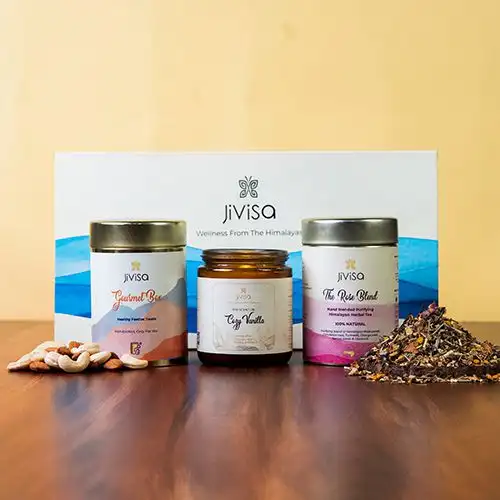 Premium Candle with Nuts N Tea Gift Box
