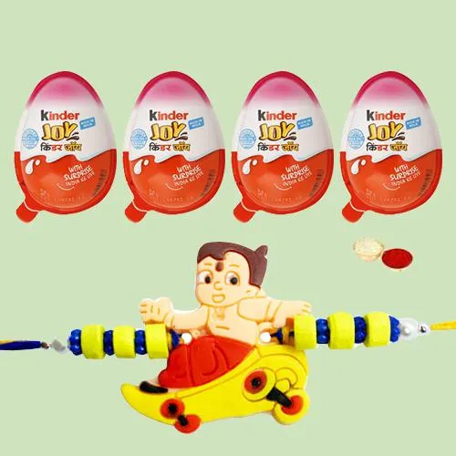 4 Kinder Joy Chocolates with 1 Rakhi