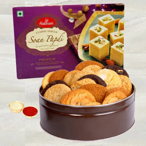 Sumptuous Soan Papdi N Assorted Cookies