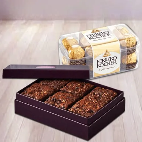 Online Brownies with Ferrero Rocher Chocolates
