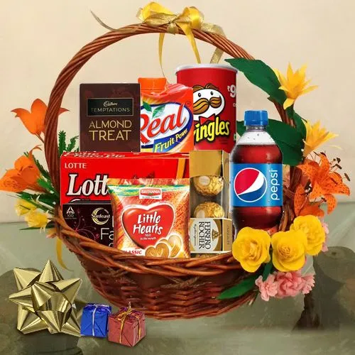 Christmas Carol Gift Basket with Fruit Juice