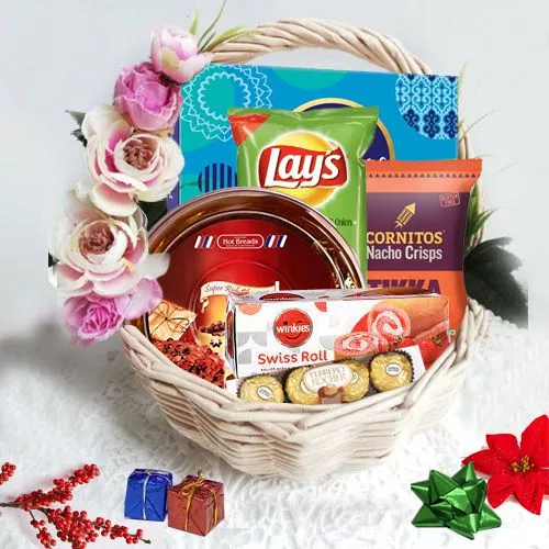 Classy Gift Basket with Chocolates for Xmas