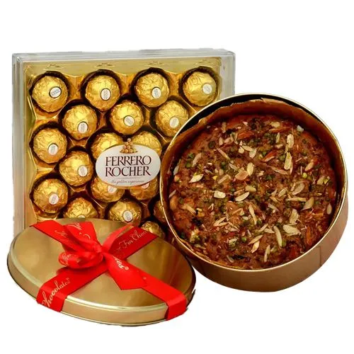 Xmas Special Dry Fruit Cake N Ferrero Rocher Chocolate Combo