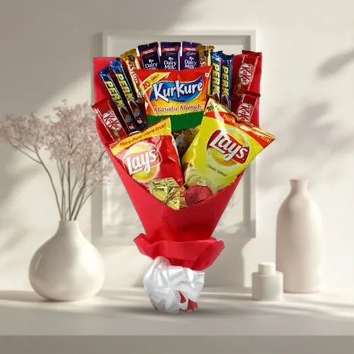 X-Mas Choco N Chips Bouquet Hamper