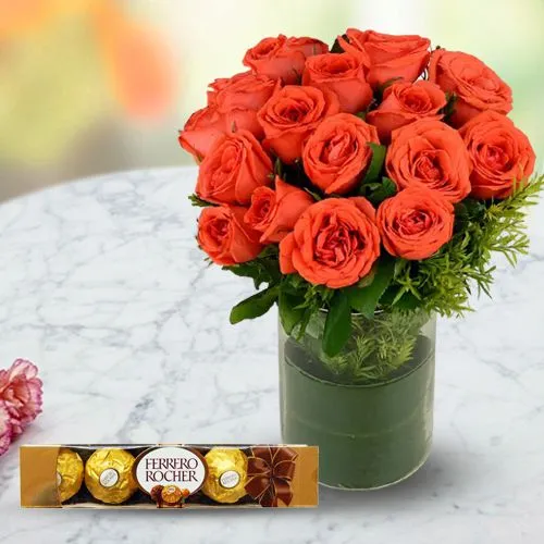 Premium Roses N Ferrero Rocher Combo