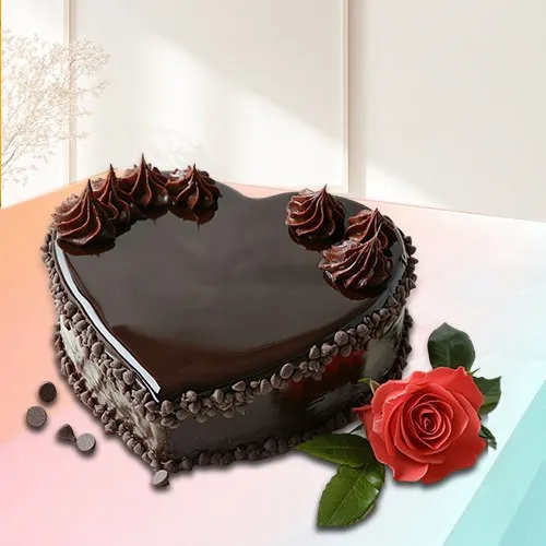 Order Online Chocolate Cake N Red Rose