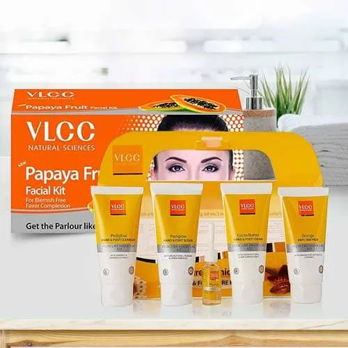 Feel Better Pedicure and Manicure Kit with Papaya Fruit Facial Kit from VLCC