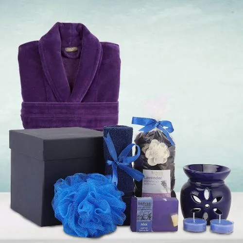 Fantastic Lavender Soap Spa Set with a Bathrobe