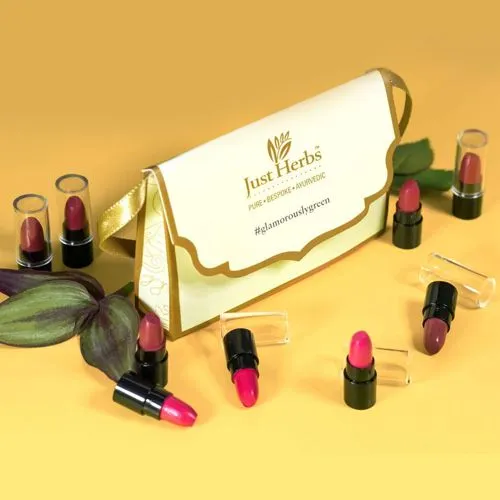 Elegant Set of Just Herbs Ayurvedic Creamy Matte Lipstick