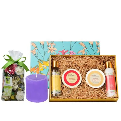 Refreshing Bath and Body Set with Fragrant Candle n Potpourri