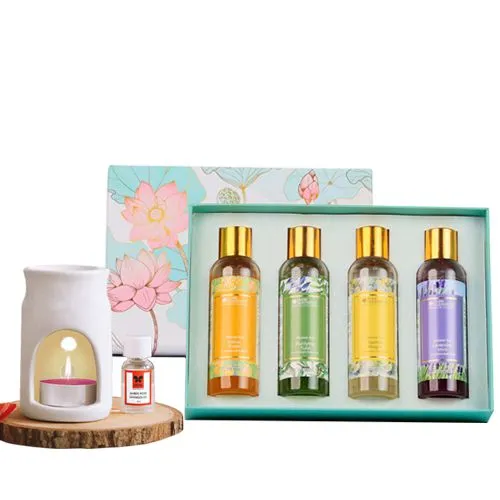 Skin Nourishment Shower Gel Kit with Amber-Rose Vaporizer