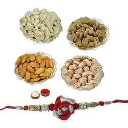 Auspicious Festive Rakhi with Fruits and Nuts
