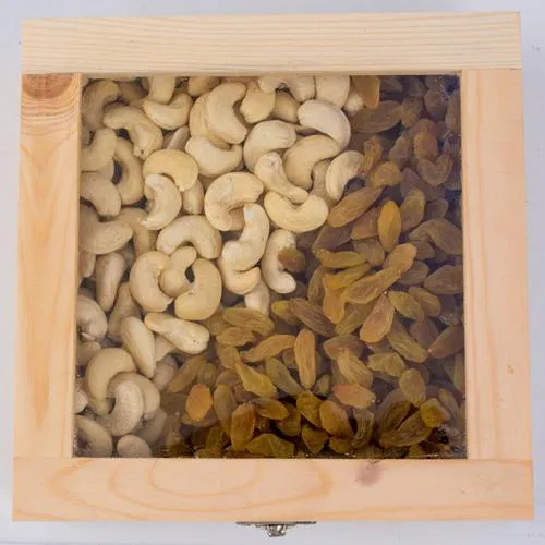 Irresistible Cashew n Raisin Wooden Box