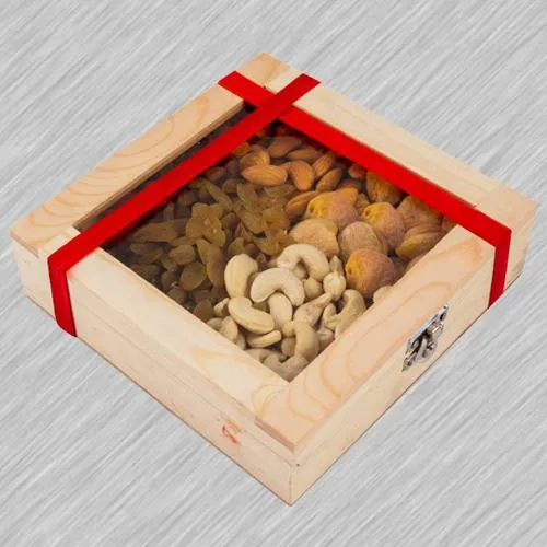 Luxurious Wooden Gifts Box of Assorted Dry Fruits