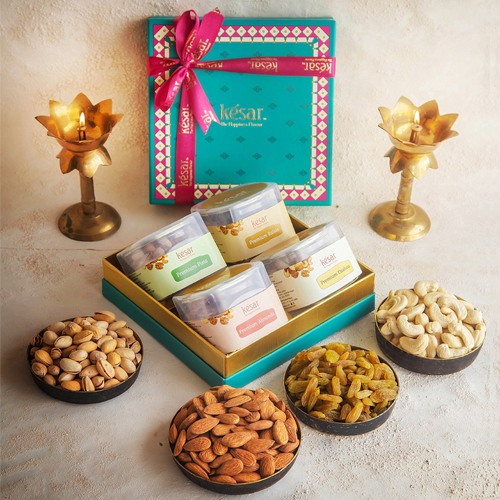 Awesome Assorted Dry Fruits Treat Box from Kesar