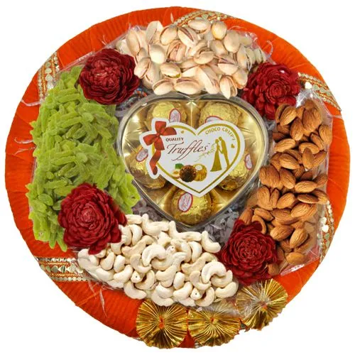 Best Wishes with Decorative Nutty Tray
