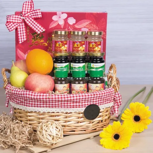 Delicious Wellness Gift Basket of Exotic Fruits