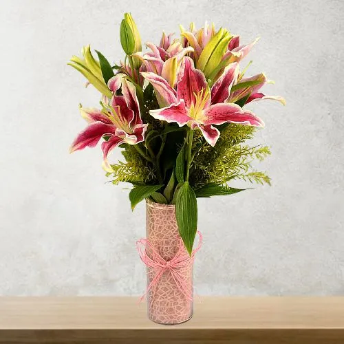Impressive Lilies Love Vase