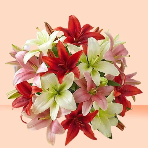 Amber Admiration Lilies Bouquet