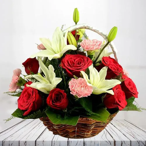 Gorgeous Mixed Color Flowering Basket