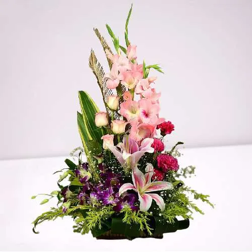 Splendid Mixed Blooms in Basket