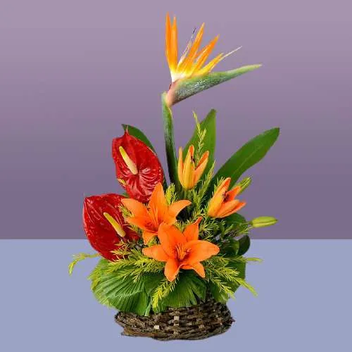 Dreamy Enigma Basket of Exotic Flowers