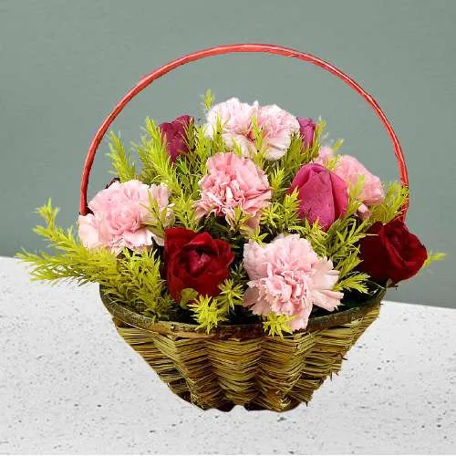 Hearts Desire Mixed Flowers Basket