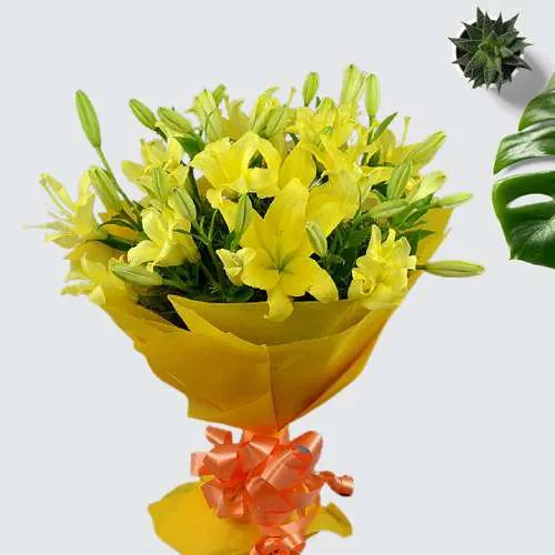 Sensational Yellow Lilies Bouquet